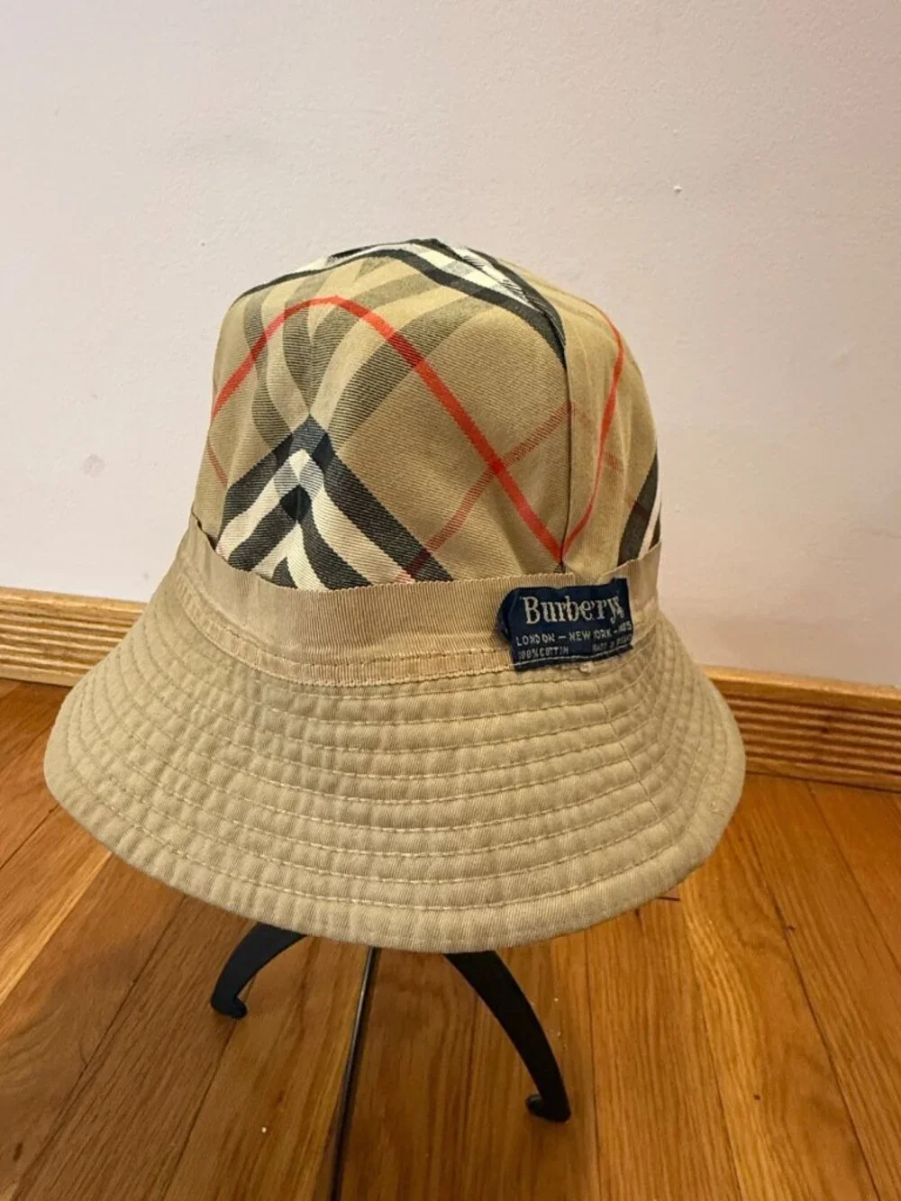 Burberrys Kids Nova Check Bucket Hat Beige 20